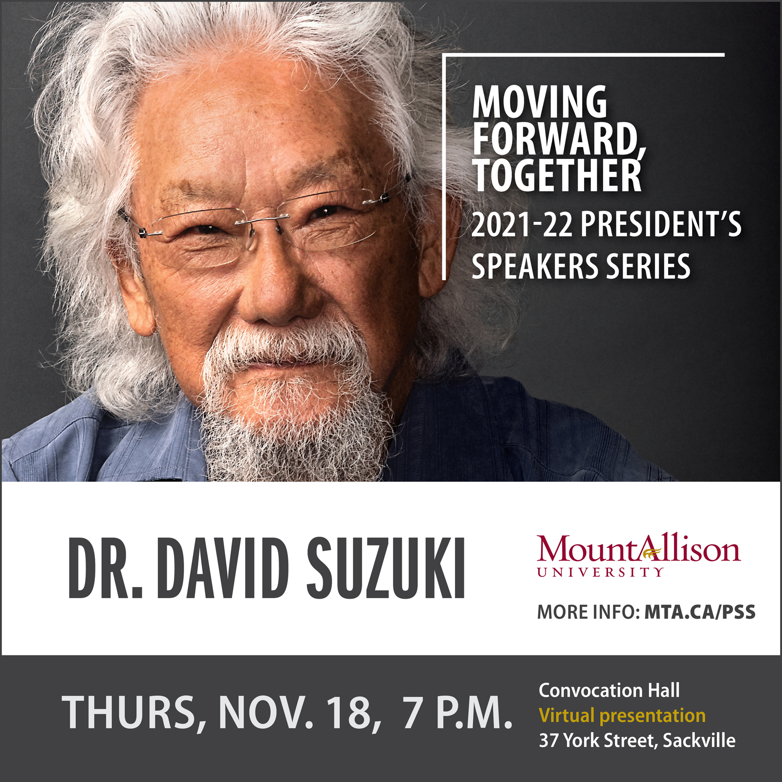 Mount Allison to virtually welcome Dr. David Suzuki — Nov. 18